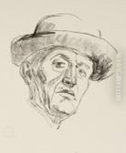 Self-portrait With Hat I by Edvard Munch