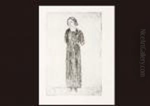 Young Woman In Dark Dress by Edvard Munch