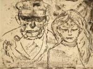 Alter Fischer Und Fischermadchen by Edvard Munch