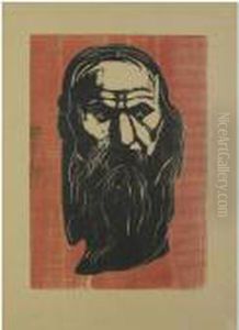 Head Of An Old Man With Beard (w. 206) by Edvard Munch