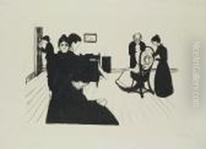 Death In The Sickroom (sch. 73; Woll. 65) by Edvard Munch