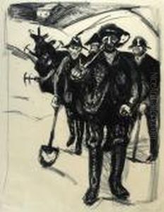 Workers In The Snow (w.414.i/iii) by Edvard Munch