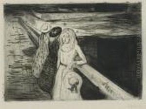 The Girls On The Bridge (w. 232) by Edvard Munch