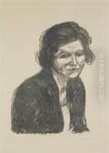 Woman With A Black Shawl (woll 642) by Edvard Munch