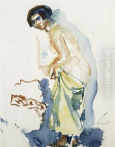 Standing Nude With Dress