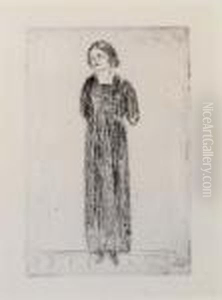 Young Woman In Dark Dress - view 1