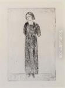 Young Woman In Dark Dress by Edvard Munch