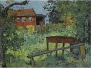 Hage Med Rodt Hus (garden With Red House) by Edvard Munch