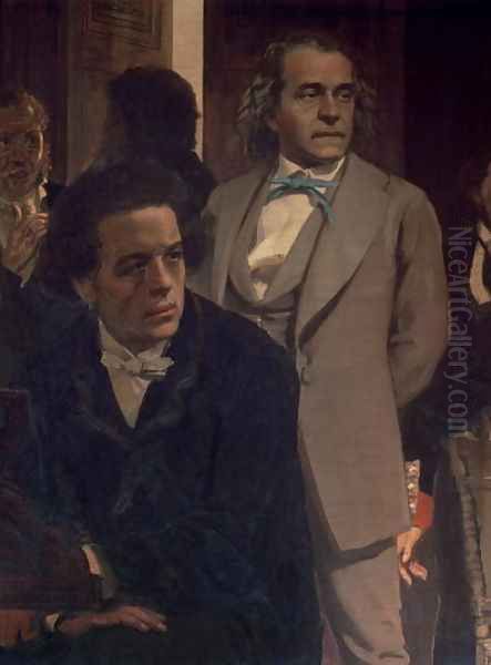 Anton Grigoryevich Rubinstein (1829-94) and Alexander Nikolayevich Serov (1820-71), from Slavonic Composers, 1890s (detail) - view 1