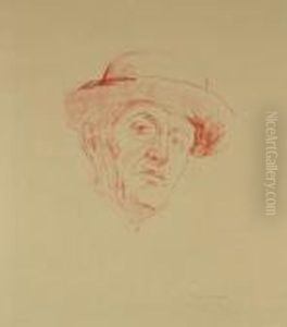 Selbstbildnis In Hut I by Edvard Munch