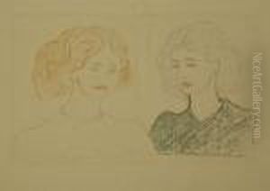 Zwei Frauenkopfe by Edvard Munch