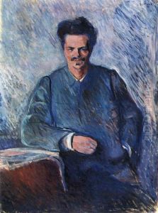 Portrait Of August Strindberg by Edvard Munch