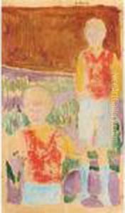 Johan Martin Og Sten Stenersen by Edvard Munch