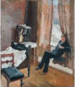 Andreas Leser (andreas Reading) by Edvard Munch