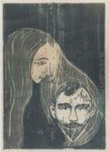 Man's Head In Woman's Hair Man's Head In Woman's Hair