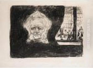 Henrik Ibsen At The Grand Cafe (woll 200) by Edvard Munch
