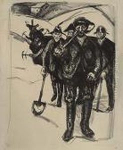 Arbeiter Im Schnee by Edvard Munch