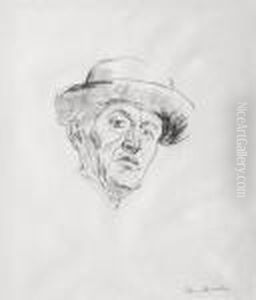 Selvportrett Med Hatt I by Edvard Munch