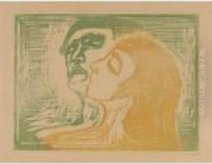 Head By Head (kopf Bei Kopf) (w. 268; S. 230) by Edvard Munch