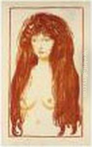 Woman With Red Hair And Green Eyes. The Sin (w.198; Sch.142) by Edvard Munch