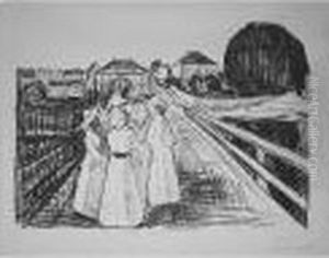 Auf Der Brucke (on The Bridge) (sch.380; W.416) by Edvard Munch