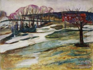 Landscape With Red House by Edvard Munch