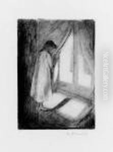 Madchen Im Hemd Am Fenster by Edvard Munch