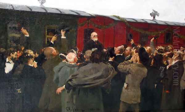 Arrival of Nikolai Ivanovich Pirogov to Moscow in the 50th anniversary of his scientific activities - view 1