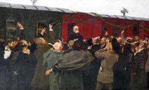 Arrival of Nikolai Ivanovich Pirogov to Moscow in the 50th anniversary of his scientific activities