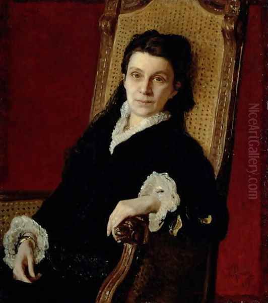 Portrait of Poliksena Stepanovna Stasova (1839-1918) wife of D.V. Stasov, 1879 - view 1
