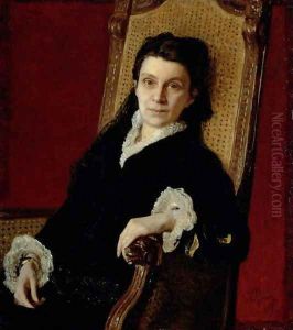 Portrait of Poliksena Stepanovna Stasova (1839-1918) wife of D.V. Stasov, 1879