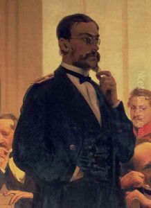 Nikolai Andreyevich Rimsky-Korsakov (1844-1908), from Slavonic Composers, 1890s by Repin Iliya