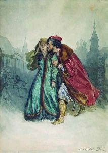 The Merchant Kalashnikov. Illustration for the poem by Mikhail Yuryevich Lermontov The Song of the Merchant Kalashn by Repin Iliya