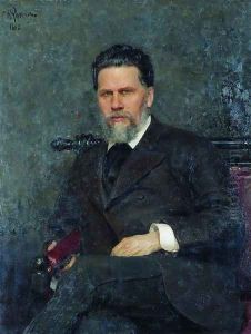 Portrait of painter Ivan Nikolayevich Kramskoi by Repin Iliya