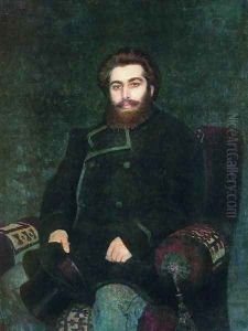 Portrait of painter Arkhip Ivanovich Kuindzhi by Repin Iliya
