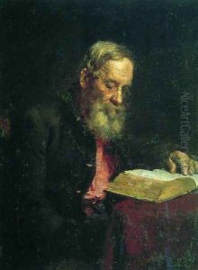 Portrait of Yefim Vasilyevich Repin, the artist's father by Repin Iliya
