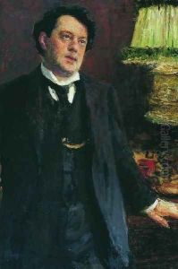 Portrait of lawyer Oskar Osipovich Grusenberg by Repin Iliya