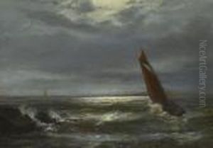 Meereslandschaft Mitsegelboot by Gerhard Arij Ludwig Morgenstje Munthe