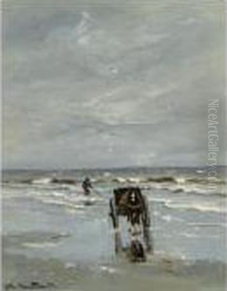 A Shell Fisher In The Breakers - view 1