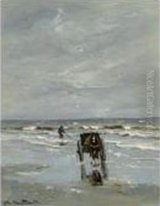 A Shell Fisher In The Breakers by Gerhard Arij Ludwig Morgenstje Munthe