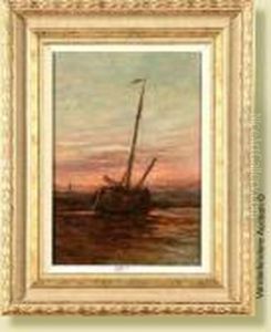Barque Echouee Au Crepuscule Barque Echouee Au Crepuscule