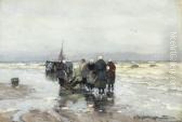 Fisher Women Waiting On The Beach - view 1