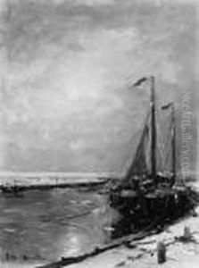 Ein Fischkutter Im Hafen. by Gerhard Arij Ludwig Morgenstje Munthe