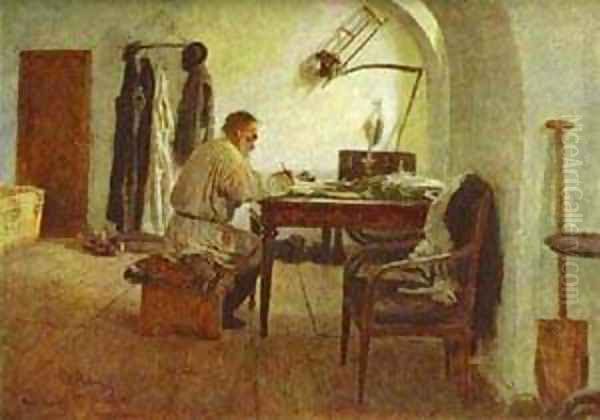 Leo Tolstoy In His Study 1891 - view 1