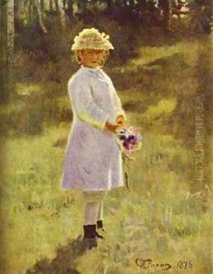 Girl With Flowers Daughter Of The Artist 1878