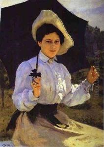 Portrait Of Nadezhda Repina The Artists Daughter 1900