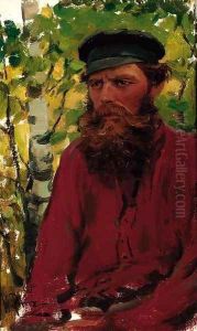 Portrait of a Russian Peasant by Repin Iliya