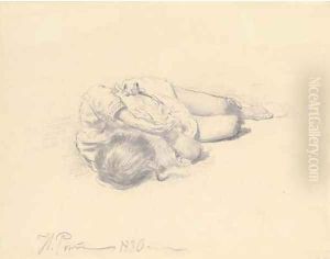 Study of a sleeping child by Repin Iliya