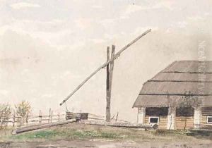 Summer - the Well by the House by Repin Iliya