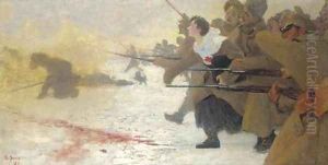 The Attack with the Red Cross Nurse by Repin Iliya